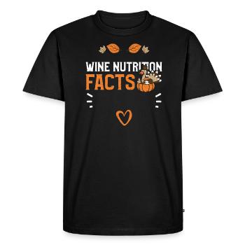 Wine Nutrition Facts - Men's Premium Organic T-Shirt - black - Front - Nico (187cm)