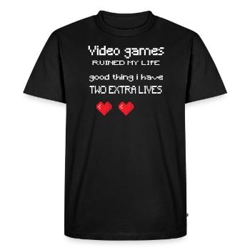 Les jeux vidéo ont ruiné ma vie Joueur de jeu - T-shirt Premium bio Homme - noir - Devant - Nico (187cm)