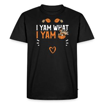 I Yam What I Yam - Thanksgiving - T-shirt Premium bio Homme - noir - Devant - Nico (187cm)