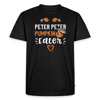 Peter Peter Pumpkin Eater - Men's Premium Organic T-Shirt - black - Front - Nico (187cm)