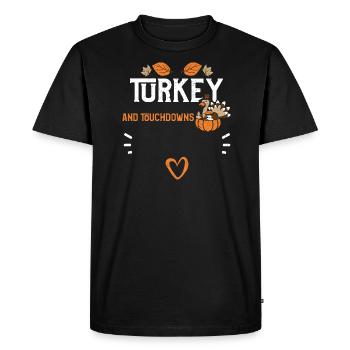 Turquie et touchdowns - T-shirt Premium bio Homme - noir - Devant - Nico (187cm)