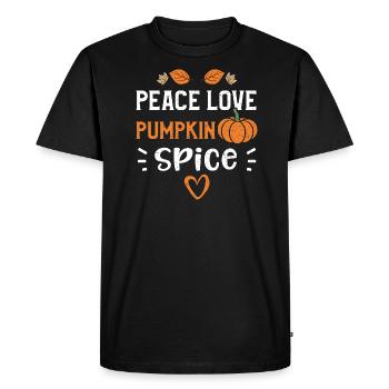 Peace Love Pumpkin Spice - Pumpkin - T-shirt Premium bio Homme - noir - Devant - Nico (187cm)