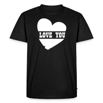 JE T’AIME - T-shirt Premium bio Homme - noir - Devant - Nico (187cm)