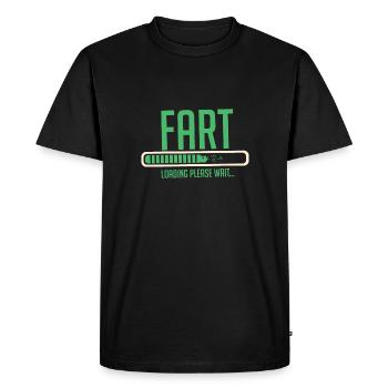 FART LOADING - Men's Premium Organic T-Shirt - black - Front - Nico (187cm)