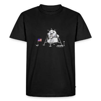Lunar module on the moon - Men's Premium Organic T-Shirt - black - Front - Nico (187cm)