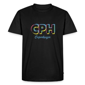 Copenhague - CPH - Copenhague - Dänemark - Danemark - T-shirt Premium bio Homme - noir - Devant - Nico (187cm)