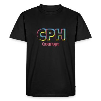 Copenhague - CPH - Copenhague - Dänemark - Danemark - T-shirt Premium bio Homme - noir - Devant - Nico (187cm)