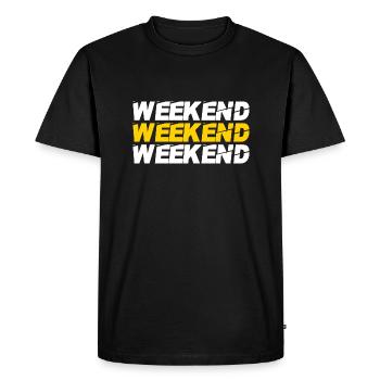 Weekend - Men's Premium Organic T-Shirt - black - Front - Nico (187cm)