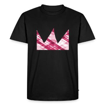 crown pink symbol shape - Men's Premium Organic T-Shirt - black - Front - Nico (187cm)