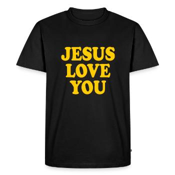 Jesus love you - T-shirt Premium bio Homme - noir - Devant - Nico (187cm)