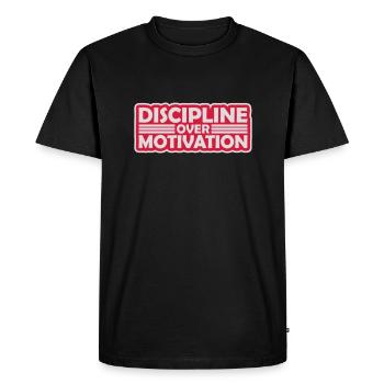 Citation de discipline sur la motivation - T-shirt Premium bio Homme - noir - Devant - Nico (187cm)