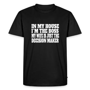 Couple marié Femme Mariage Femmes Mari Mariage Hommes - T-shirt Premium bio Homme - noir - Devant - Nico (187cm)