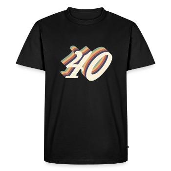 40ème anniversaire vintage - T-shirt Premium bio Homme - noir - Devant - Nico (187cm)