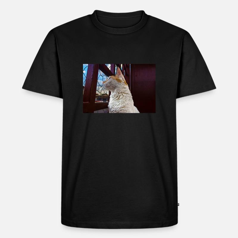 Die Katze - Männer Premium Bio T-Shirt - Schwarz