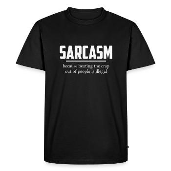 SARCASME - T-shirt Premium bio Homme - noir - Devant - Nico (187cm)