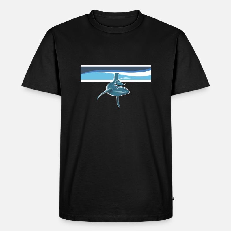Buckelwal - Männer Premium Bio T-Shirt - Schwarz