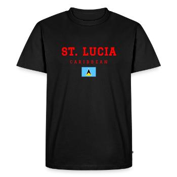 Sainte-Lucie - T-shirt Premium bio Homme - noir - Devant - Nico (187cm)