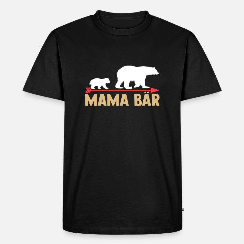 Mutter Mama Bär - Männer Premium Bio T-Shirt - Schwarz