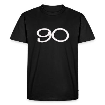 90. 90 YEARS. 90TH ANNIVERSARY. 90TH ANNIVERSARY. - Men's Premium Organic T-Shirt - black - Front - Nico (187cm)