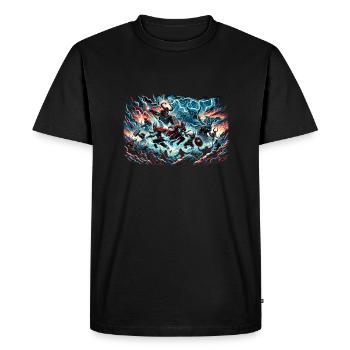 Bataille des dieux vikings pour Midgard - T-shirt Premium bio Homme - noir - Devant - Nico (187cm)