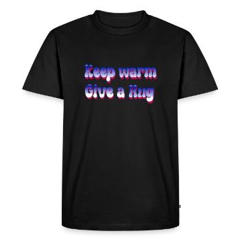 Faire un câlin - T-shirt Premium bio Homme - noir - Devant - Nico (187cm)