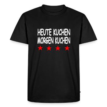 Cake - Men's Premium Organic T-Shirt - black - Front - Nico (187cm)