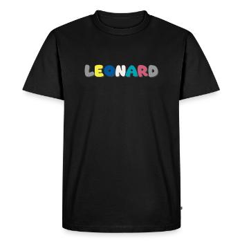 Nom - Leonard - T-shirt Premium bio Homme - noir - Devant - Nico (187cm)
