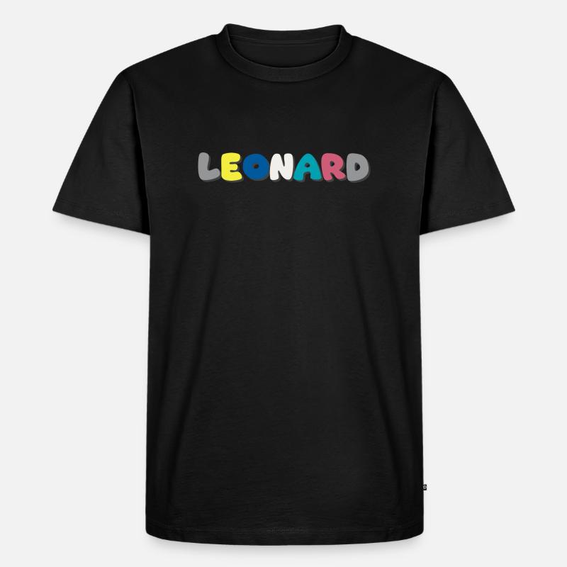 Name - Leonard - Männer Premium Bio T-Shirt - Schwarz