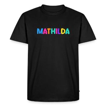Name - Mathilda - Men's Premium Organic T-Shirt - black - Front - Nico (187cm)