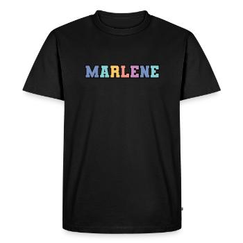 Name - Marlene - Men's Premium Organic T-Shirt - black - Front - Nico (187cm)