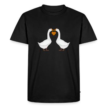 oie Cœur - T-shirt Premium bio Homme - noir - Devant - Nico (187cm)