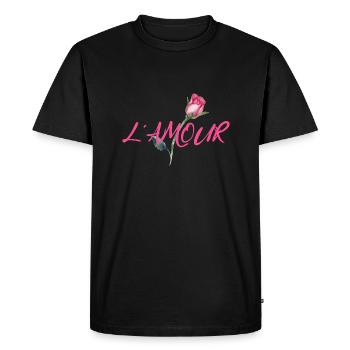 L'amour with Rose - Men's Premium Organic T-Shirt - black - Front - Nico (187cm)