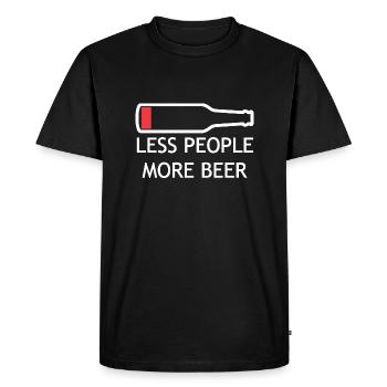 Less People More Beer - Men's Premium Organic T-Shirt - black - Front - Nico (187cm)