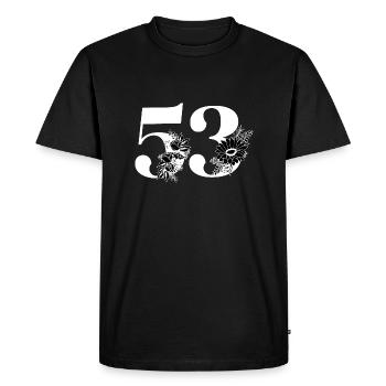 Numéro 53 floral noir - 53e anniversaire floral - T-shirt Premium bio Homme - noir - Devant - Nico (187cm)