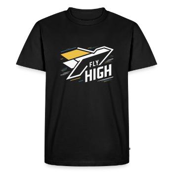 AIRPLANES, FLY HIGH - Men's Premium Organic T-Shirt - black - Front - Nico (187cm)