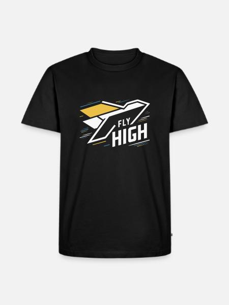 AIRPLANES, FLY HIGH - Men's Premium Organic T-Shirt - black