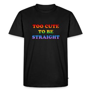 Trop mignon pour être hétéro - T-shirt Premium bio Homme - noir - Devant - Nico (187cm)