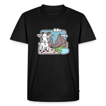 La mignonne petite chèvre de montagne est dans les Alpes ! - T-shirt Premium bio Homme - noir - Devant - Nico (187cm)