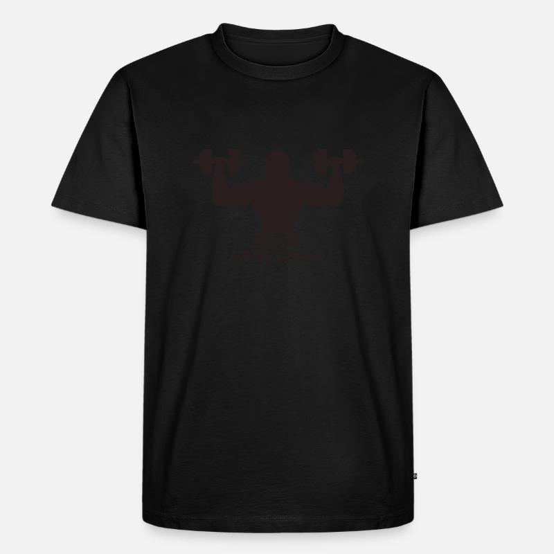 Bodybuilder mit Hanteln - Männer Premium Bio T-Shirt - Schwarz