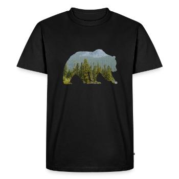 Bear in the mountainous forest Silhouette - Men's Premium Organic T-Shirt - black - Front - Nico (187cm)