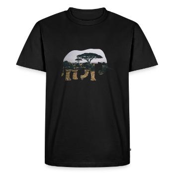 Elephant Savannah Silhouette - Men's Premium Organic T-Shirt - black - Front - Nico (187cm)