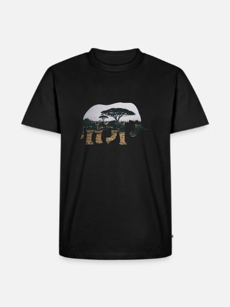 Elephant Savannah Silhouette - Men's Premium Organic T-Shirt - black