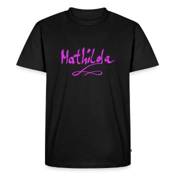 First name as Mathilda - Men's Premium Organic T-Shirt - black - Front - Nico (187cm)
