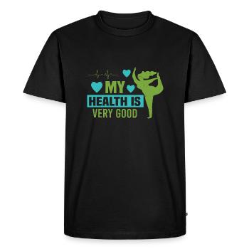 MA SANTÉ EST TRÈS BONNE - T-shirt Premium bio Homme - noir - Devant - Nico (187cm)