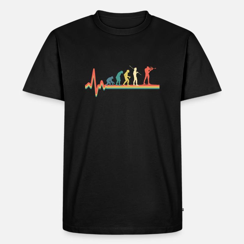 Biathlon Evolution - Männer Premium Bio T-Shirt - Schwarz