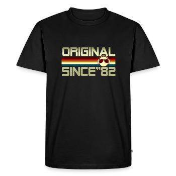 Since 82 - Men's Premium Organic T-Shirt - black - Front - Nico (187cm)