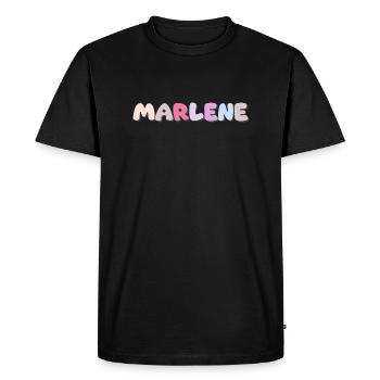 Name - Marlene - Men's Premium Organic T-Shirt - black - Front - Nico (187cm)