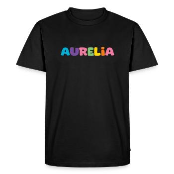 Nom - Aurelia - T-shirt Premium bio Homme - noir - Devant - Nico (187cm)