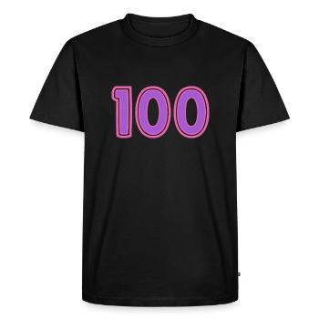 100. 100 ANS. 100e ANNIVERSAIRE - T-shirt Premium bio Homme - noir - Devant - Nico (187cm)