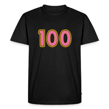 100. 100 ANS. 100e ANNIVERSAIRE. ANNIVERSAIRE 100 - T-shirt Premium bio Homme - noir - Devant - Nico (187cm)